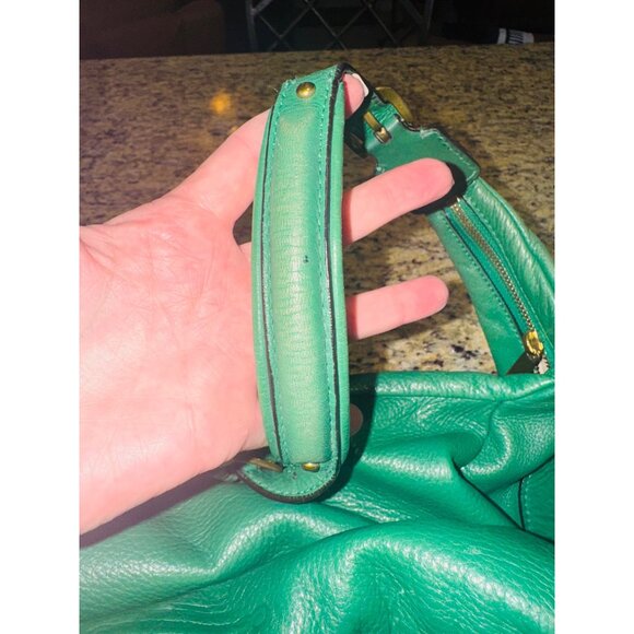 Ralph Lauren Green Pebble Leather Hobo Shoulder Bag Luxury Money Sustainable - Picture 11 of 16
